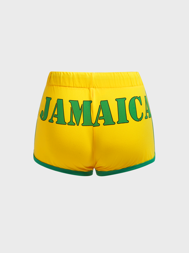 JazzHer 2024 New Activewear Jamaica Color Block Shorts