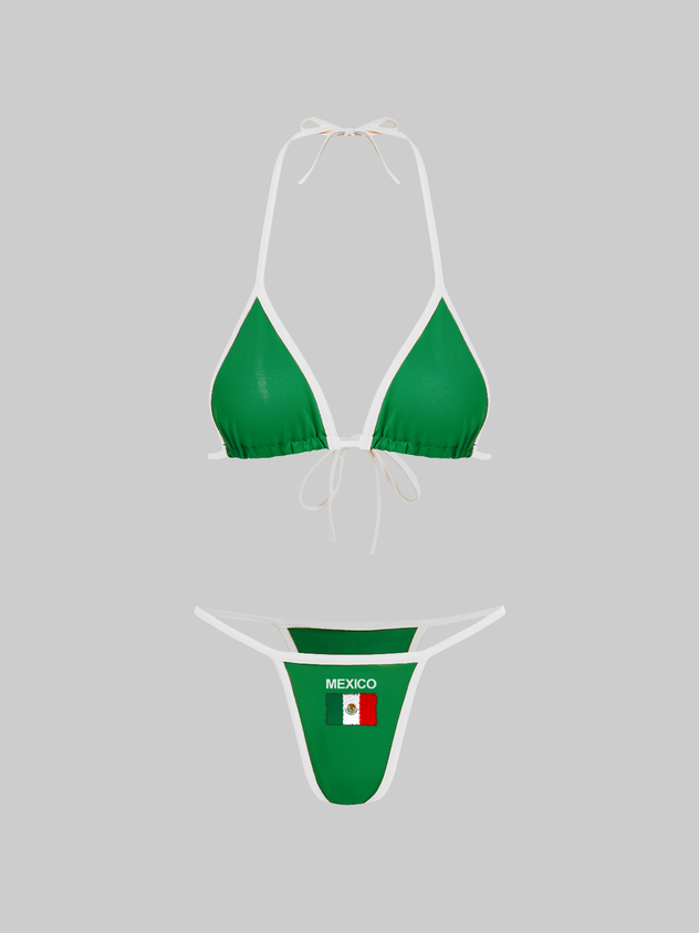 JazzHer 2024 New Jersey Mexico Color Block Bikini