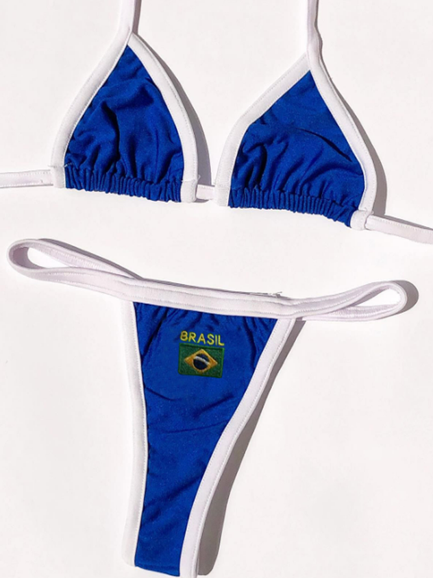 JazzHer 2024 New Brasil Halter Tight Y2K Bikini Set