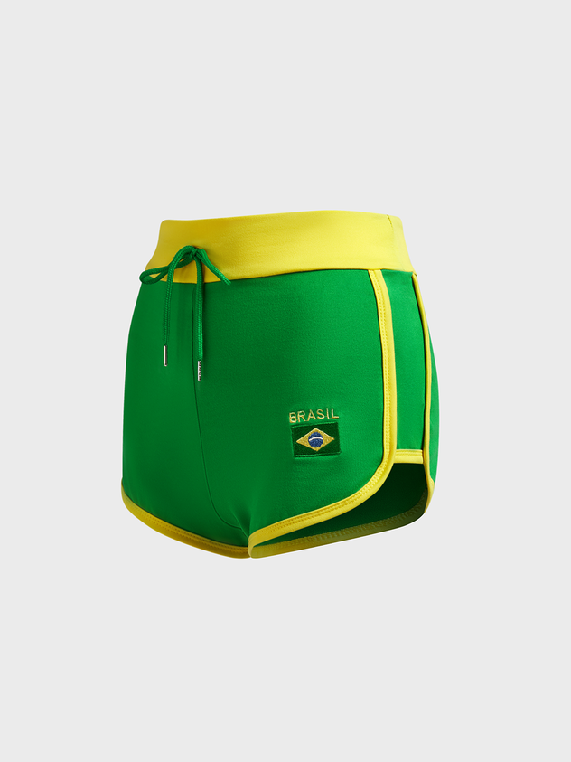 JazzHer 2024 New Brasil Color Block Shorts