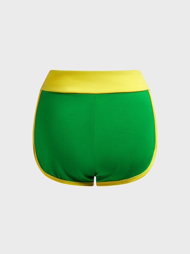 JazzHer 2024 New Brasil Color Block Shorts