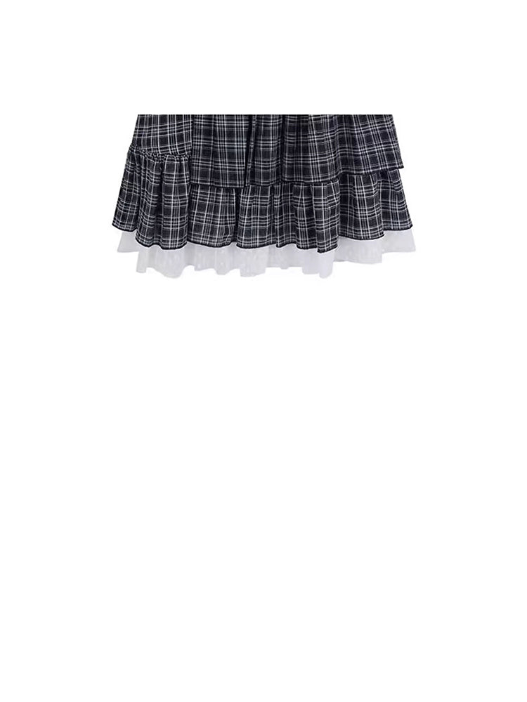 christmas outfit JazzHer Women's A-line Plaid Skirt Vintage Aesthetic Y2k Long Skirts Harajuku Korean Mori Dirl Long Skirts 2000s Cutecore Clothes Summer