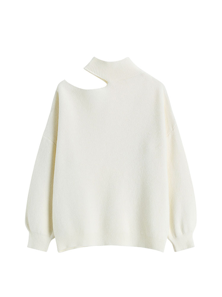christmas outfit JazzHer Turtleneck Split Pullover Sweater And Knitwear Elegant Loose Sexy Design Long Sleeve 2025 Spring Street Korean Knitted Solid Top