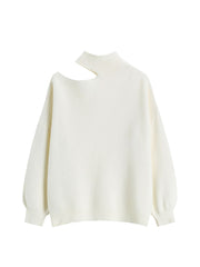 christmas outfit JazzHer Turtleneck Split Pullover Sweater And Knitwear Elegant Loose Sexy Design Long Sleeve 2025 Spring Street Korean Knitted Solid Top