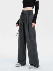 christmas outfit JazzHer Women's Dark Grey Baggy Pants Vintage Y2k Sweatpants Harajuku Aesthetic Pants High Waist Trousers 2000s Fashion Casual Clothes