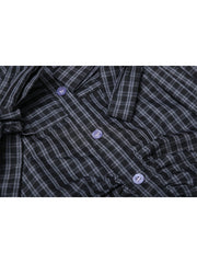christmas outfit JazzHer Women's Plaid Shirts and Blouses Y2k Vintage 90s Aesthetic Harajuku 2000s Elegant Long Sleeve Bow Shirt Top Clothes 2025 Summer