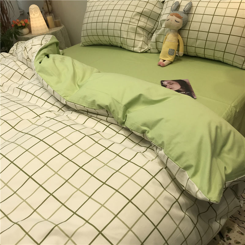 JazzHer 2024 Cherry Cute Bedding Set Flat Sheet Pillowcases No Filler Ins Spring Kids Audlt Single Full Size Home Hotel Bed Linens