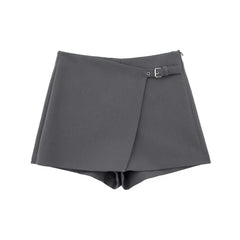 JazzHer Asymmetrical Skirt Pants Women's Shorts Mini  Hight Waist Zipper Woman Fashion Skirt Pants