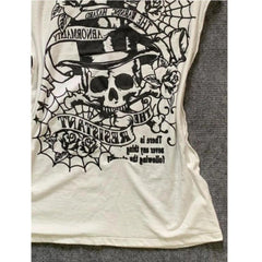 JazzHer Punk T Shirts Vintage Clothes Women 90s Top Summer Slim Gothic Streetwear Hip Hop White Tees Shirt Harajuku Skull Femme Y2K Tops