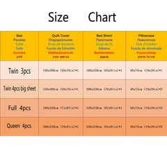 JazzHer Spring Bedding Set Fashion Cartoon Kids Single Double Queen Size Flat Sheet Duvet Cover Pillowcase Bed Linens Home Textile