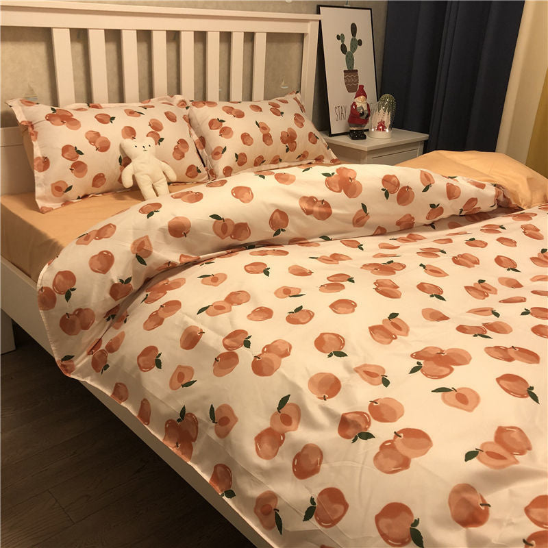 JazzHer Ins Style Fashion Butterfly Bedding Set For Girls Boys Double Size Flat Sheet Duvet Cover Pillowcase Bed Linen Home Textile