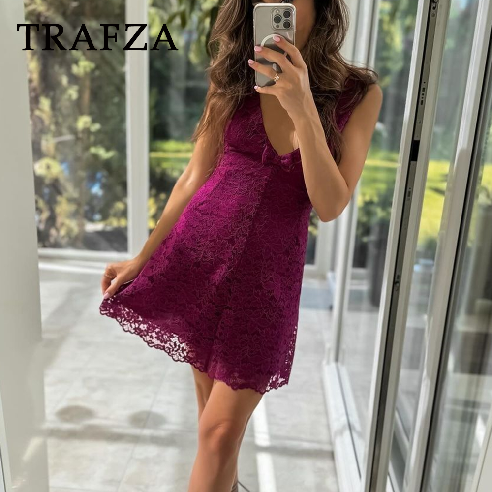 cold weather outfits JazzHer 2024 Spring Summer Sexy Lace Women Dresses Fashion Streetwear Solid V Neck Sleeveless Backless Camisole Chic Ladies Dress