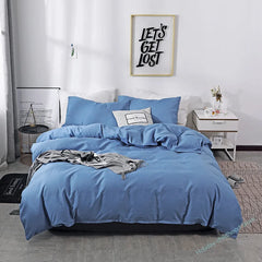 JazzHer Nordic Solid Color Sanding Duvet Cover 220x240 Single Double Queen King Simple Bedding Set Pillowcase Bedclothes (No Bed Sheet)