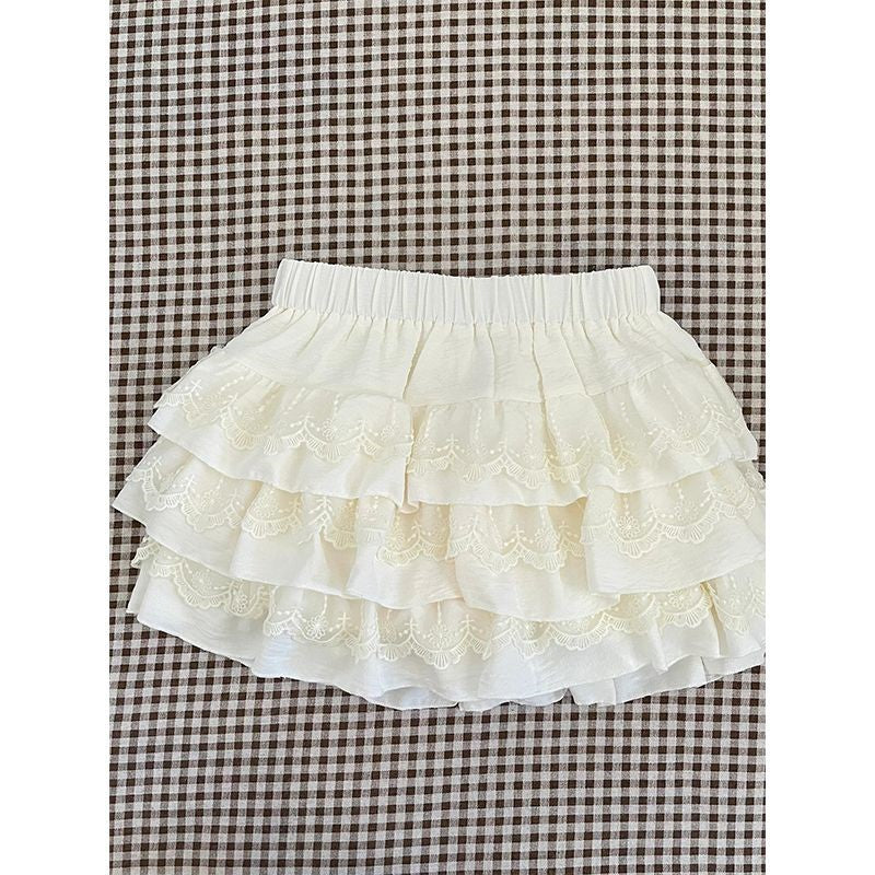JazzHer Kawaii Lace Camis Crop Top Cute Girl Clothing Summer Casual Korea Backless Harajuku 90s Vintage Tank Tops Sweet Y2k Tee Coquette