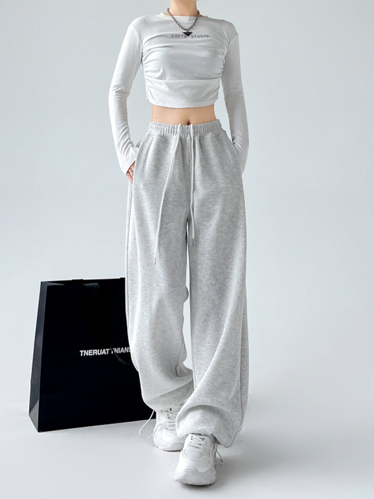 christmas outfit JazzHer Women Grey Pants Baggy Streetwear 90s Aesthetic Sweatpants Harajuku 2000s Y2k Elegant Vintage Soft Trousers Fashion Clothes 2025