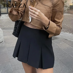 cold weather outfits JazzHer 2024 Spring Summer Women Casual Tierred Mini Skirts Fashion Vintage Solid High Wasit Ruffles Pleated Sexy Shorts Skirts