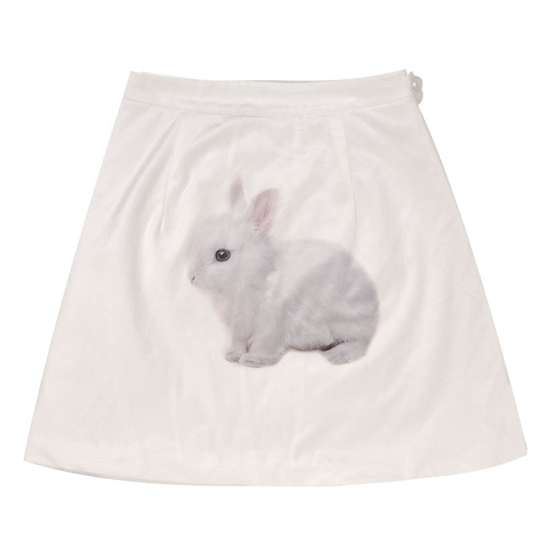 Jazzher Baby Bunny Print A-Line Skirt