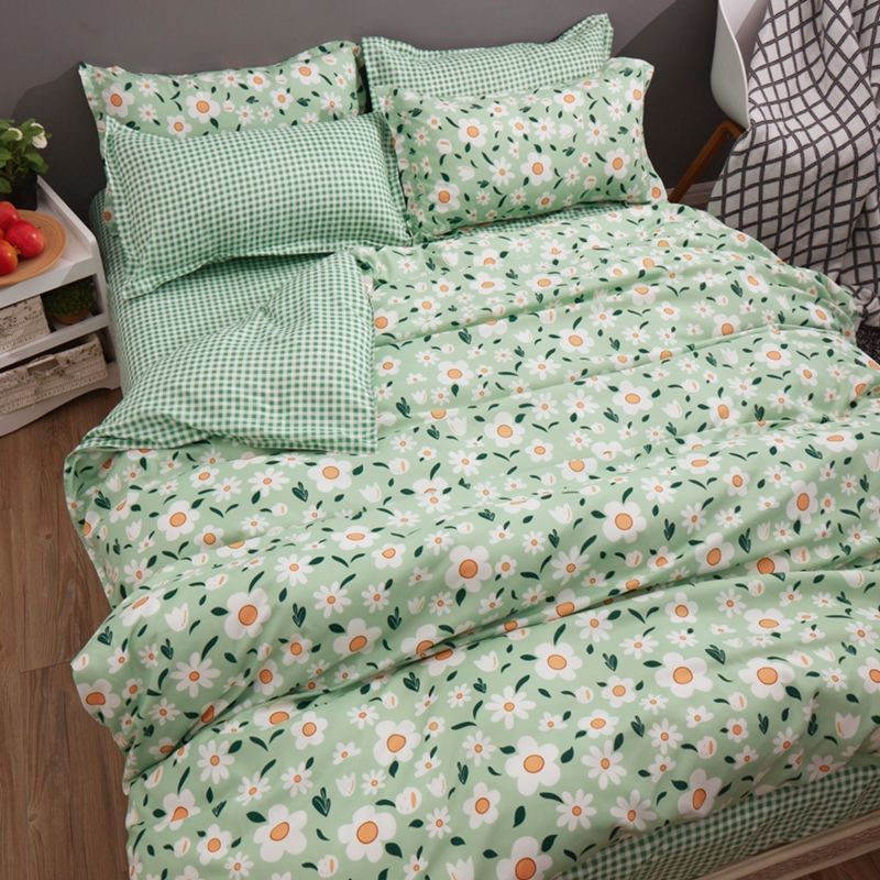 JazzHer Fashion Duvet Cover Set No Filler Flat Sheet Pillowcases Boys Girls Cute Twin Queen Size Ins Spring New Bedding Linen