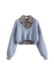 christmas outfit JazzHer Women Two-piece Set Coffee Pullover Sweater Aesthetic Y2k Elegant Vintage Long Sleeves Knitted Jumper Sweater 2000s Clothes 2025