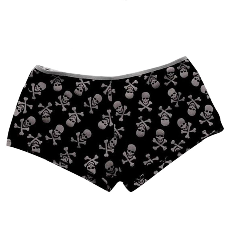 JazzHer Goth Skull Print Shorts Aesthetic Punk Rock Short Pants Y2K Summer Hot Girl Low Waist Shorts Pink Skull Shorts EMO Girl Harajuku