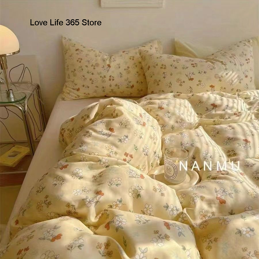 JazzHer Ins Cream Cherry Bedding Set Cartooon Fruit Duvet Cover Polyester high quality Linen Bedroom Decor Home Textile For Girls Kids