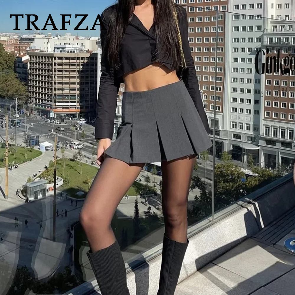 cold weather outfits JazzHer 2024 Spring Summer Women Casual Tierred Mini Skirts Fashion Vintage Solid High Wasit Ruffles Pleated Sexy Shorts Skirts