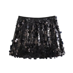 JazzHer Ladies Sequin Mini Skirt Women Sexy Luxury High Waist Skirts Woman Summer Womens Skirts Streetwear Glitter Short Skirt Female