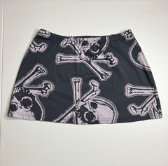 JazzHer Gothic Skirts Women Clothes Skulls Punk Sexy 90s Mini Skirt Hot Girl Streetwear Hip Hop Femme Harajuku Grunge Girl Graphic Skirt