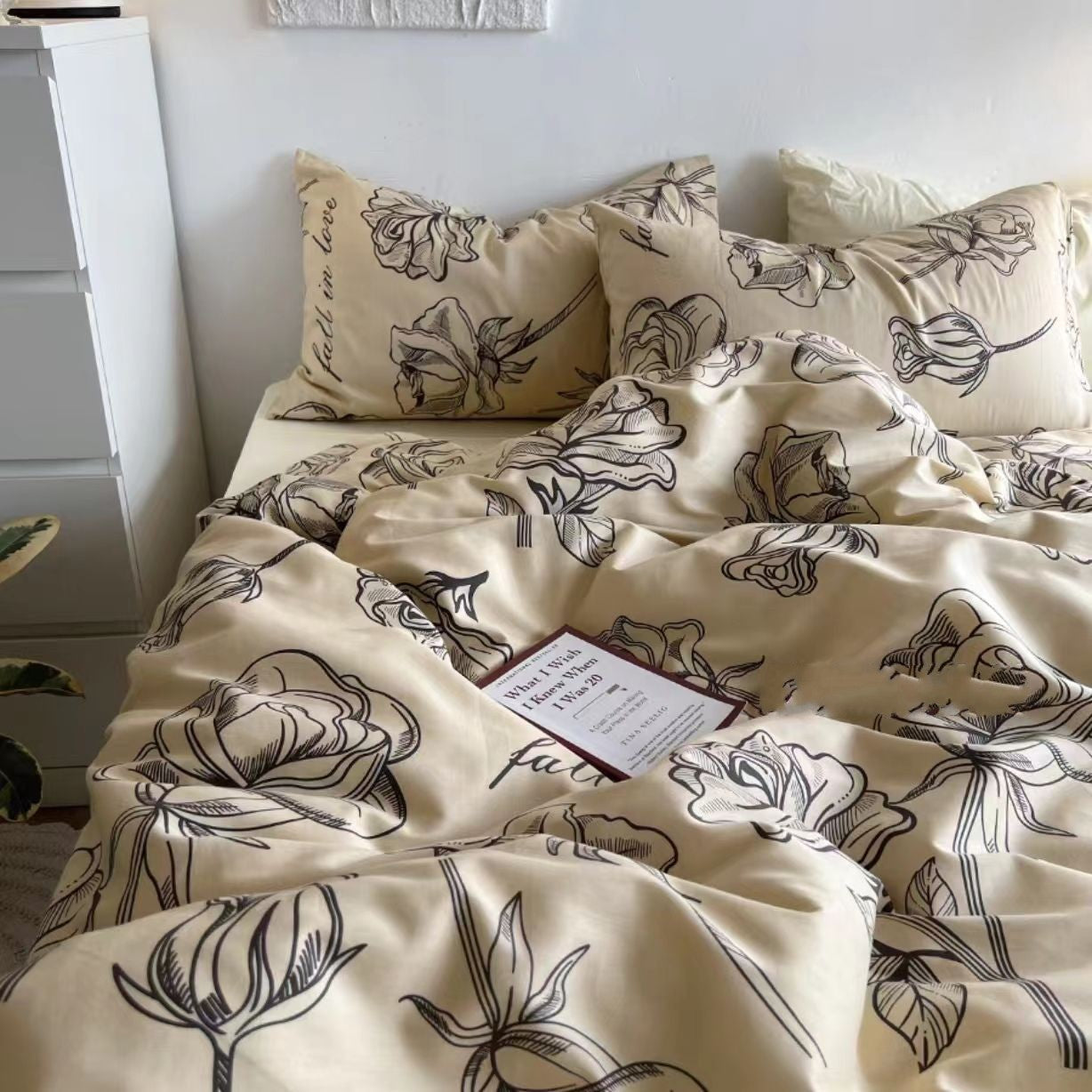 JazzHer Fashion Duvet Cover Set Korean Ins Style 2024 New Flat Sheet Pillowcase No Filler Kids Adult Bedding Kit Twin Queen Bed Linen