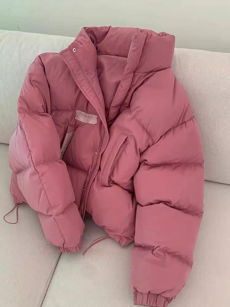 christmas outfit JazzHer Women Pink Parka Jacket Coat Long Sleeve Thicken Overcoat Harajuku 90s Korean Warm Turtleneck Padded Jacket Vintage Winter 2025