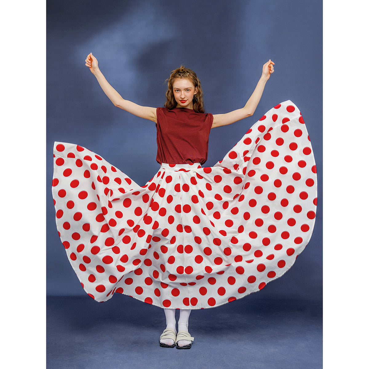 Jazzher Actress'S Polka Dot Long Skirt