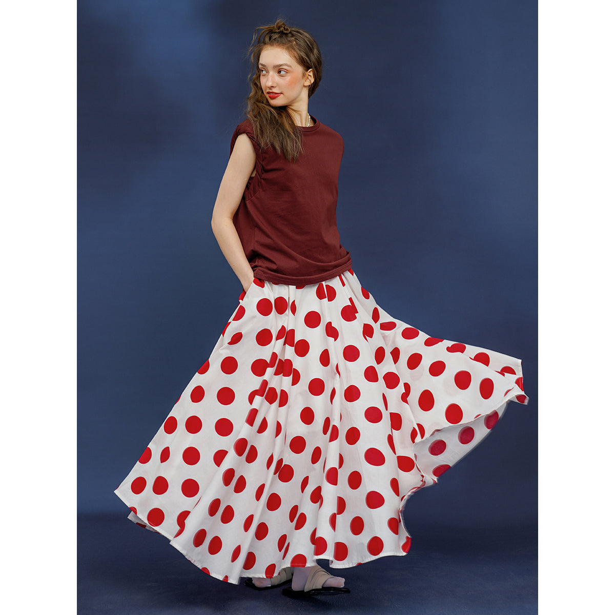 Jazzher Actress'S Polka Dot Long Skirt