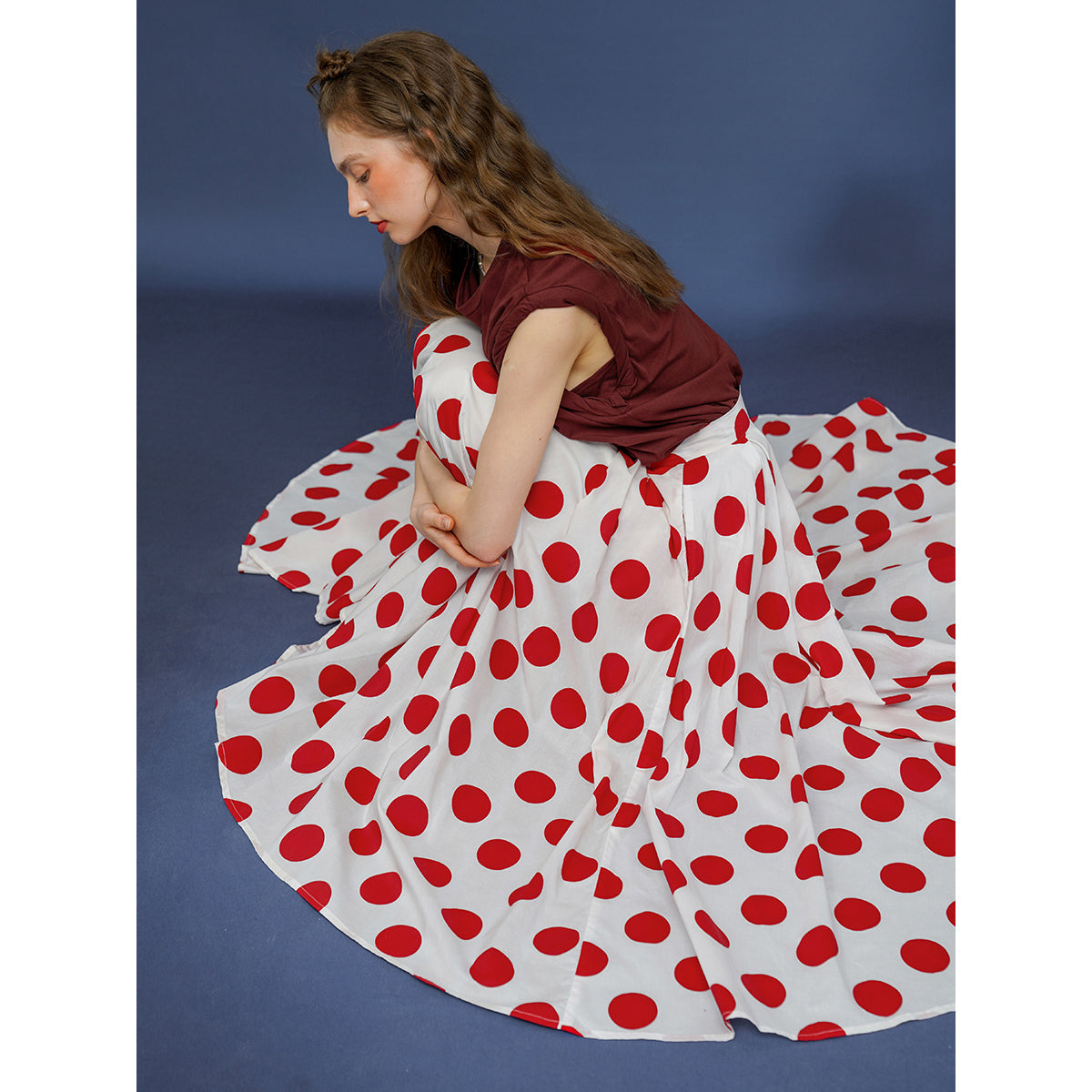 Jazzher Actress'S Polka Dot Long Skirt