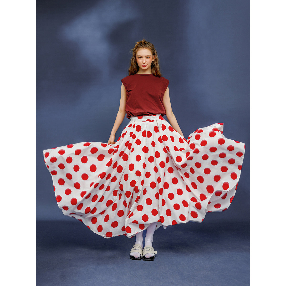 Jazzher Actress'S Polka Dot Long Skirt