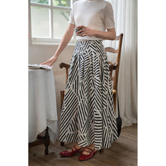 Jazzher Black And White Geometric Pattern Large Swing Skirt