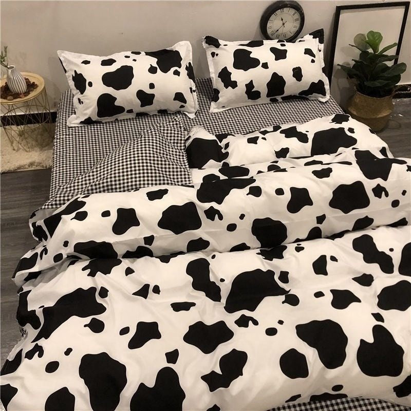 JazzHer European Floral Brushed Home Bedding Set Simple Soft Duvet Cover Set With Sheet Comforter Covers Pillowcases Bed Linen