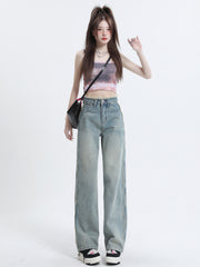 christmas outfit JazzHer Women's Blue Baggy Jeans Harajuku Oversize Denim Trousers Japanese 2000s Style Y2k 90s Vintage Jean Pants Trashy Clothes 2025