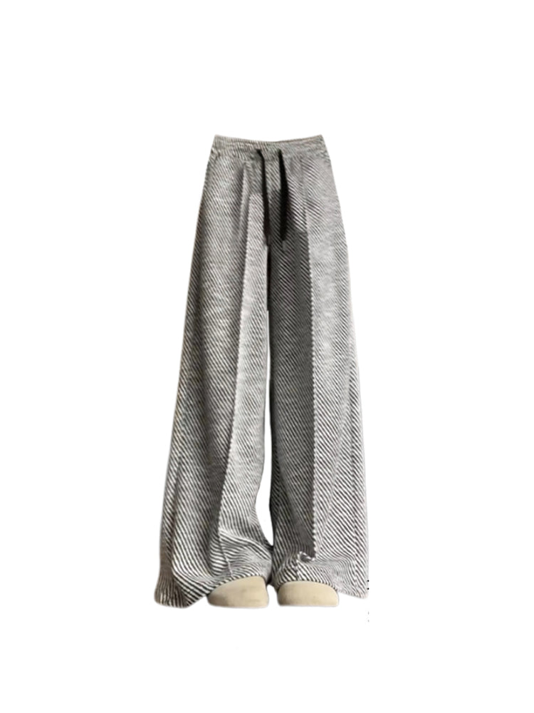 christmas outfit JazzHer Women Grey Baggy Striped Pants Harajuku Streetwear 90s Fashion Y2k High Waist Pants Vintage Wide Trousers Oversize Clothes 2025