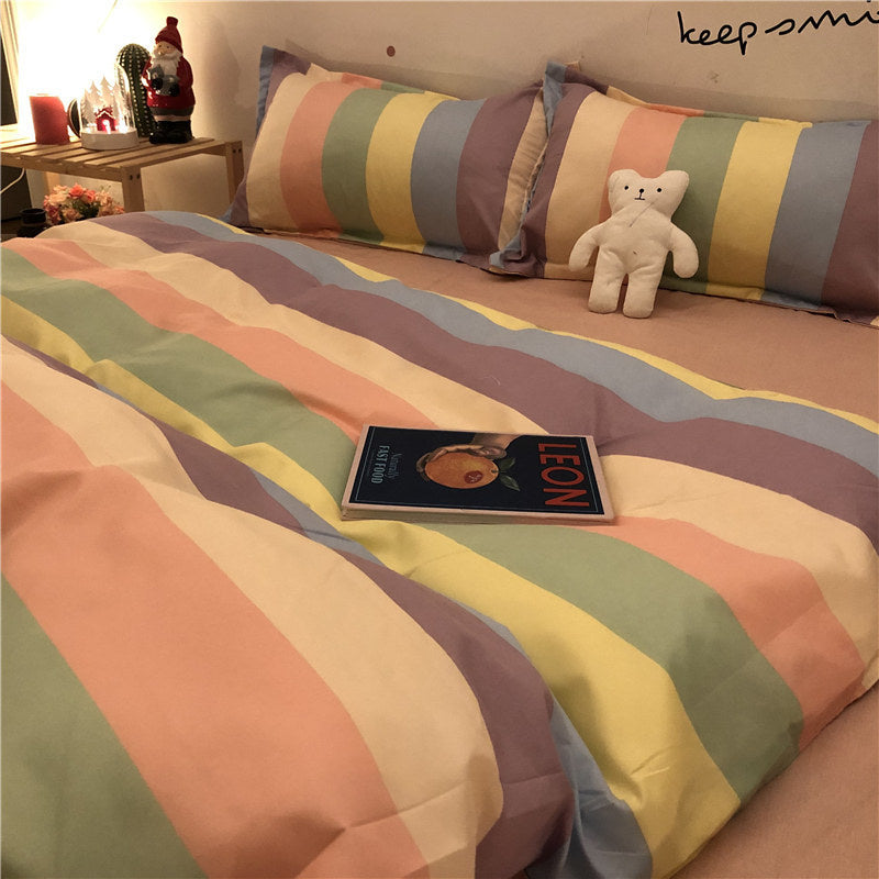 JazzHer Chinese Cute Panda Bedding Set Cartooon Bamboo Pattern Quilt Cover Sheets Full Size For Kids Adults Home Textile Soft Polyester