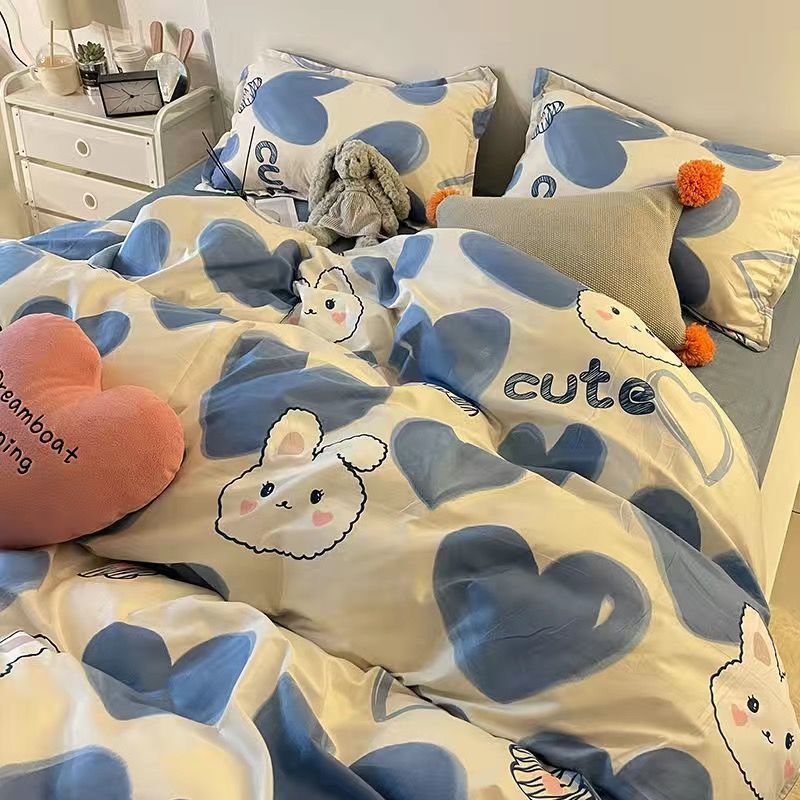 JazzHer Kawaii Cartoon Bedding Set No Filling New Arrival Soft Boys Girls Single Double Duvet Cover Flat Sheet Pillowcase Kit