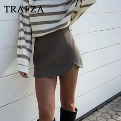 cold weather outfits JazzHer 2024 Autumn Winter Women Casual Mini Asymmetrical Skirts Shorts Fashion Sexy High Waist Solid Back Pockets Female Shorts