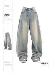 christmas outfit JazzHer Women Vintage Baggy Blue Jeans High Waist Denim Trousers 2000s Y2k Harajuku Fashion 90s Aesthetic Wide Pants Trashy Clothes 2025