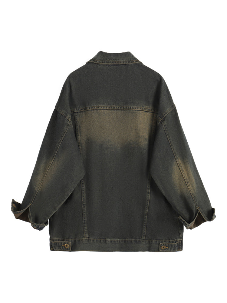 christmas outfit JazzHer Women's Denim Jacket Long Sleeve Jean Jacket Harajuku Korean 90s Vintage 2000s Fashion Oversize Outerwear Top 2000s Clothes 2025