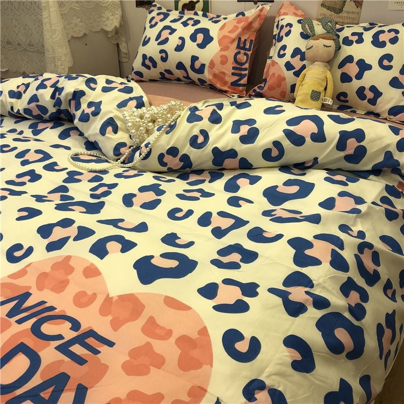 JazzHer Ins Style Fashion Butterfly Bedding Set For Girls Boys Double Size Flat Sheet Duvet Cover Pillowcase Bed Linen Home Textile