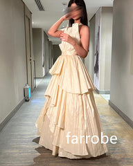 JazzHer Customized Elegant Jersey Pleat A-line Scalloped Midi Dresses Bespoke Occasion Dresses Classic Exquisite Modern Style Pastrol Un (PRE-ORDER)