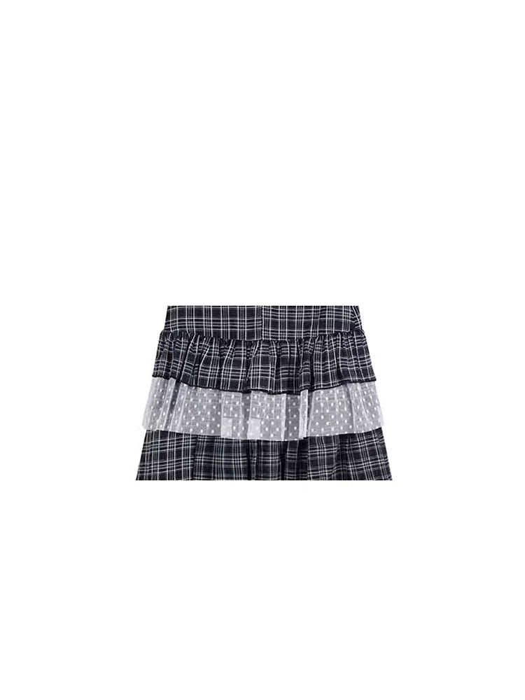 christmas outfit JazzHer Women's A-line Plaid Skirt Vintage Aesthetic Y2k Long Skirts Harajuku Korean Mori Dirl Long Skirts 2000s Cutecore Clothes Summer
