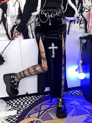 christmas outfit JazzHer Goth Vintage Black High Split Skirts Aesthetic Sexy High Waist Bow Bodycon Long Skirt Elegant E Girl Punk Partywear Clothes Y2k