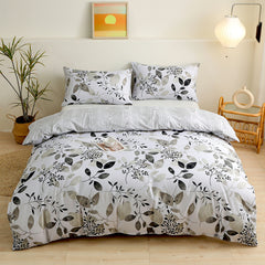 JazzHer Ins Nordic Bedding Set No Filler Duvet Cover Fitted Sheet Pillowcase Single Double Queen Size Home Bedspread Set