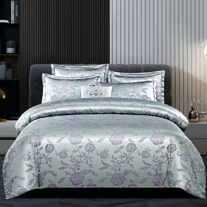 JazzHer High End Jacquard King Size Bedding Set Luxury European Wedding Bedding Sets Queen American Satin Double Duvet Cover Set 220x240