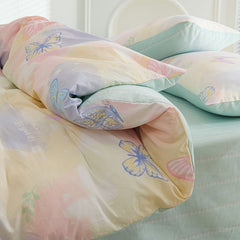 JazzHer 2025 Bedding Set New Spring Girls Ins Duvet Cover with Zipper No Filler Flat Sheet Pillowcase Single Queen Size Bed Linens
